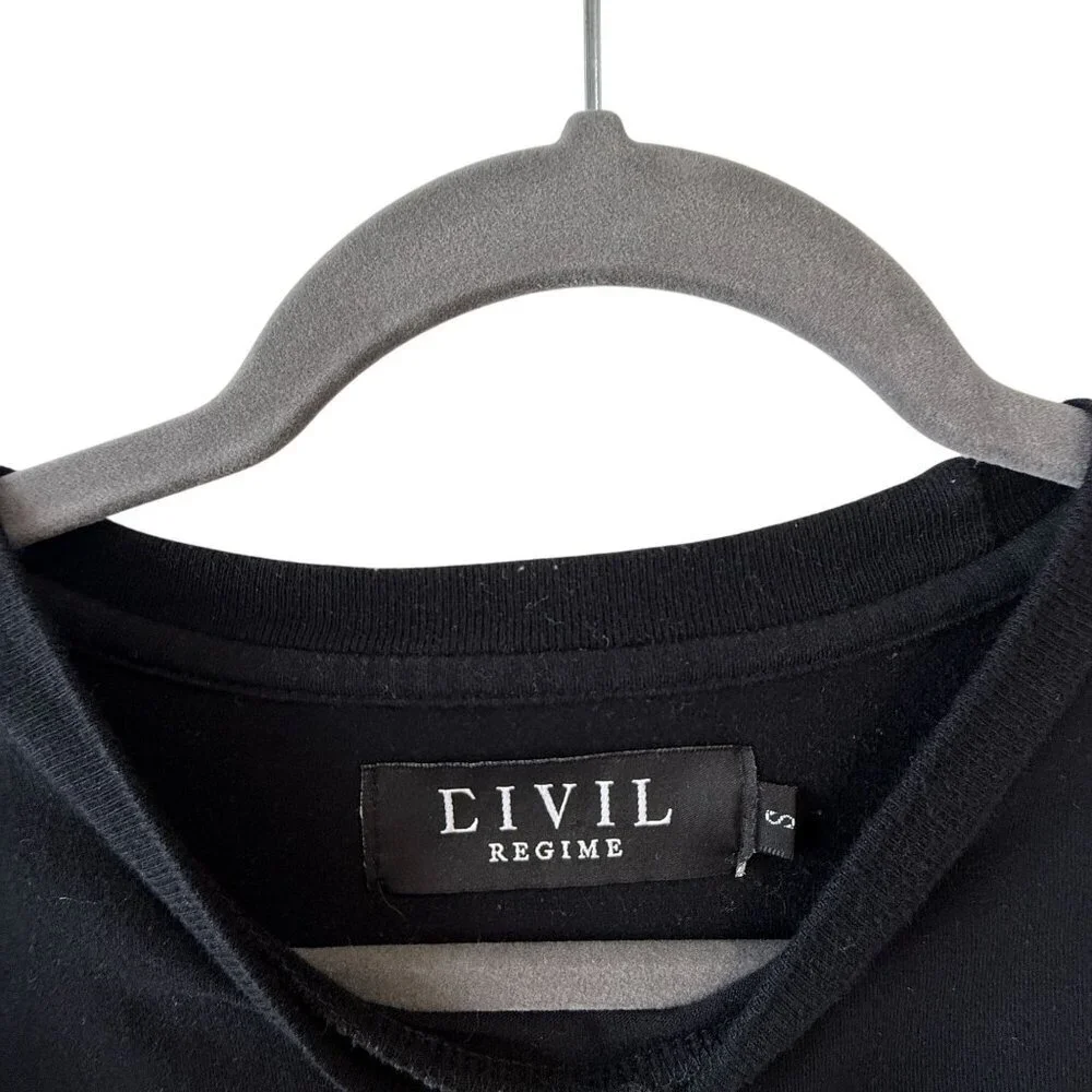 Civil Regime LAmour Est Poison Black Long Sleeve Shirt S 100% Cotton Bee Graphic - Picture 3 of 6